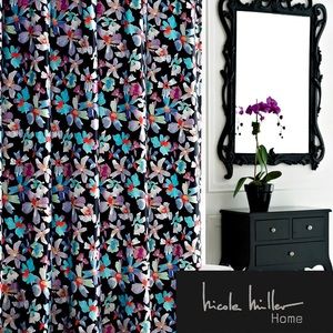 Nicole Miller Watercolor Floral Shower Curtain